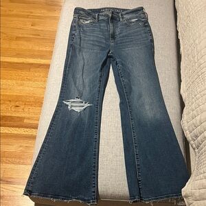 American Eagle Outfitters Dark Blue Wide Leg Jeans